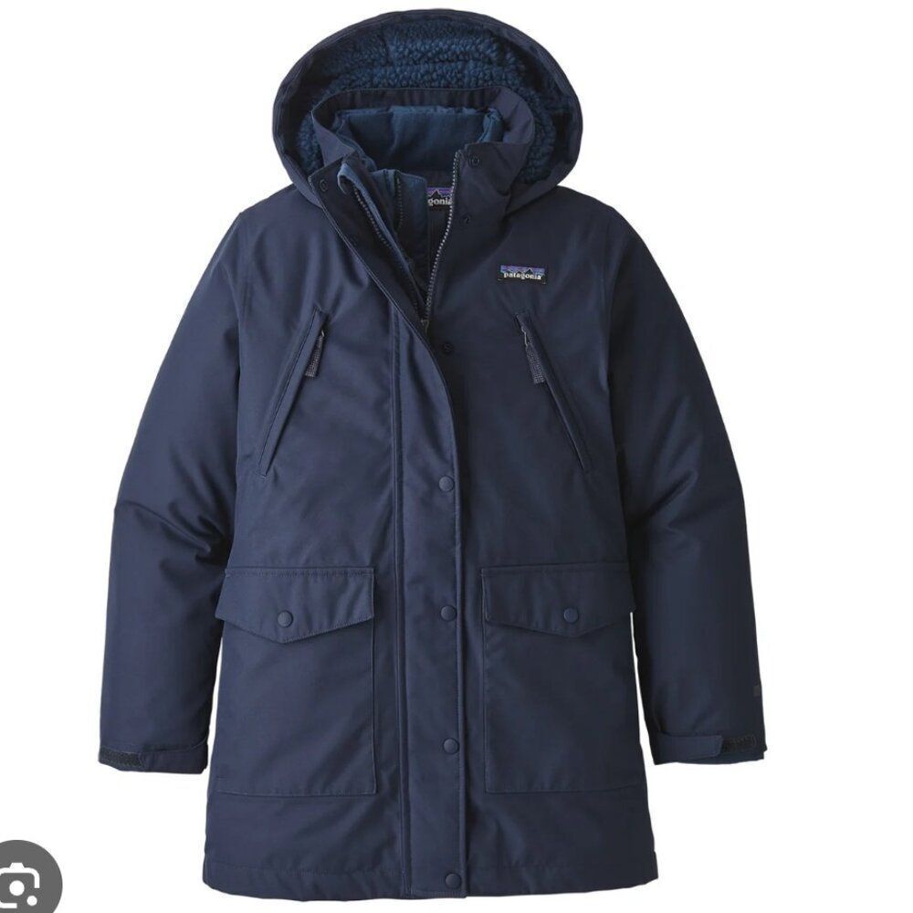 Patagonia Girls Tres 3 in 1 Parka Coat Size S / 8 Navy Blue Down Fill Winter Kid